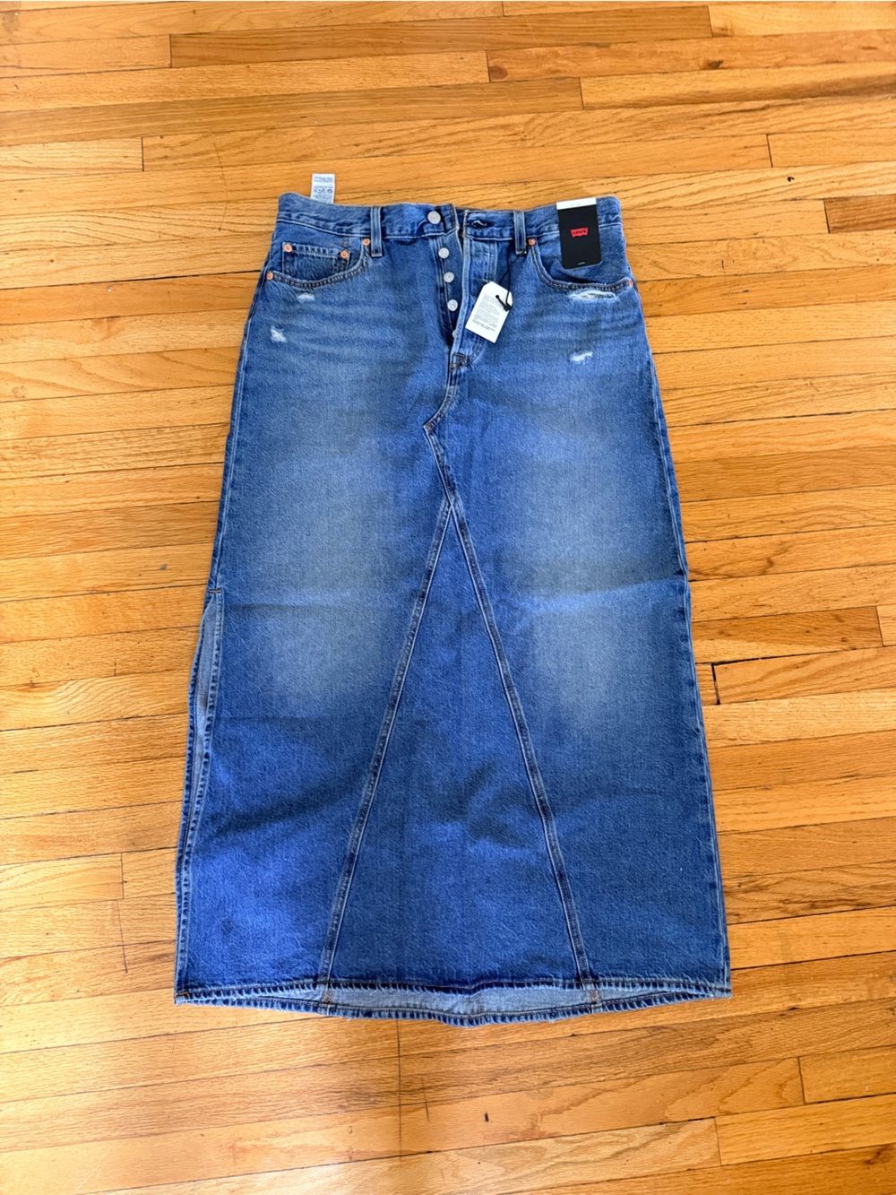 Levi’s Blue Denim Long Skirt - Classic High-Waist Style